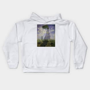 Woman with a Parasol by Claude Monet Kids Hoodie